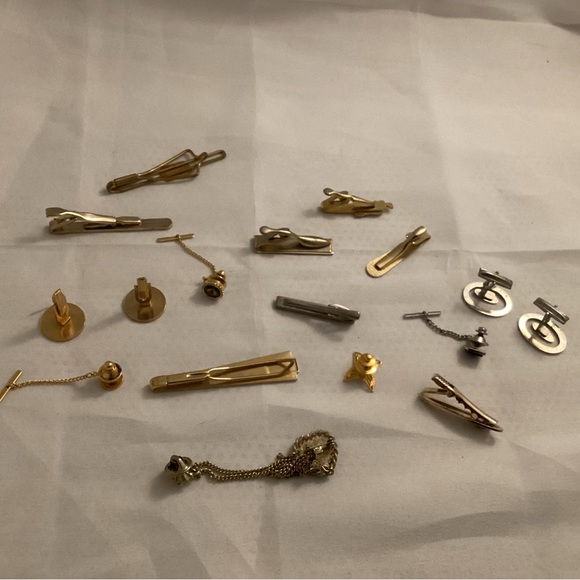 Cufflinks tie bar tie pin vintage to now lot - Picture 5 of 5